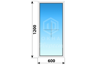 Глухое пластиковое окно 600x1200