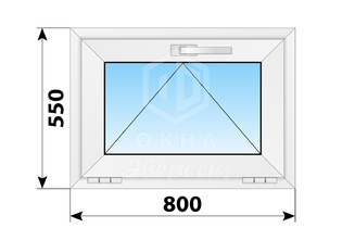 Откидное пластиковое окно 800x550