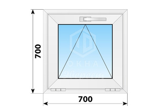 Откидное пластиковое окно 700x700