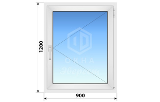 Поворотное пластиковое окно 900x1200